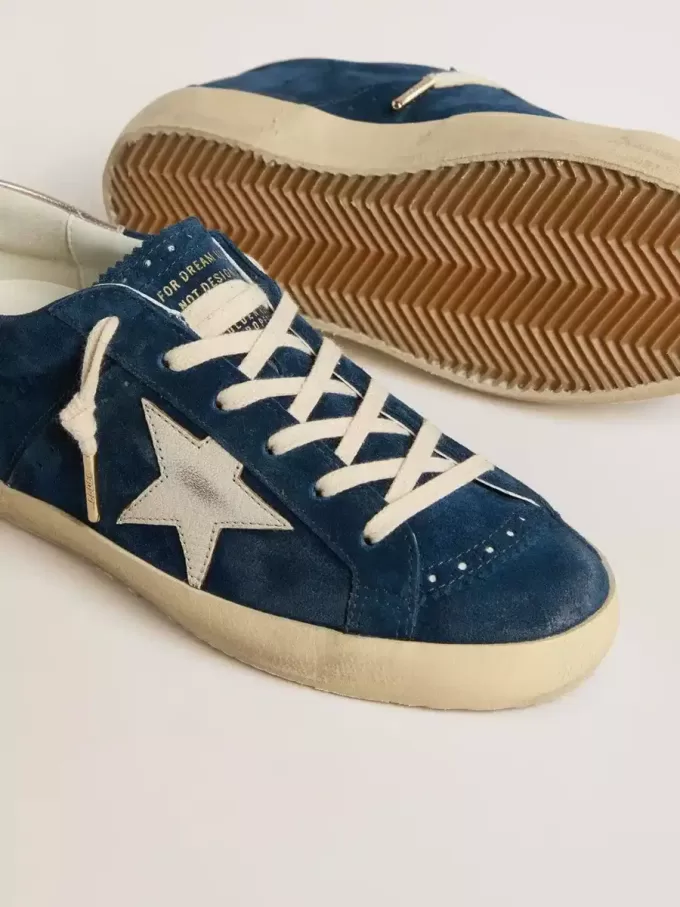 Damen-Super-Star LTD aus blauem Wildleder mit weißem Stern