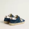 Damen-Super-Star LTD aus blauem Wildleder mit weißem Stern