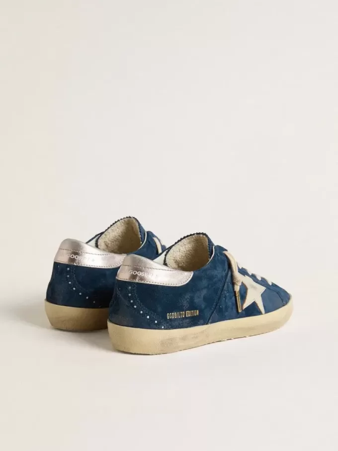 Damen-Super-Star LTD aus blauem Wildleder mit weißem Stern
