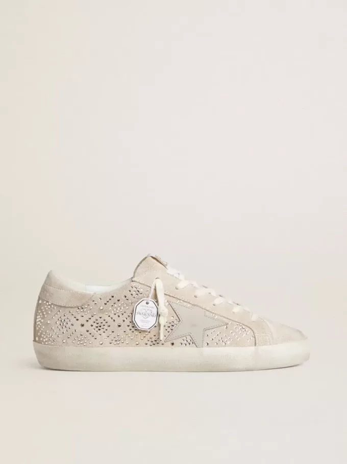 Damen-Super-Star LTD aus Wildleder mit Swarovski-Kristallen und eisgrauem Lederstern Damen-Super-Star LTD aus Wildleder mit Swarovski-Kristallen und eisgrauem Lederstern
