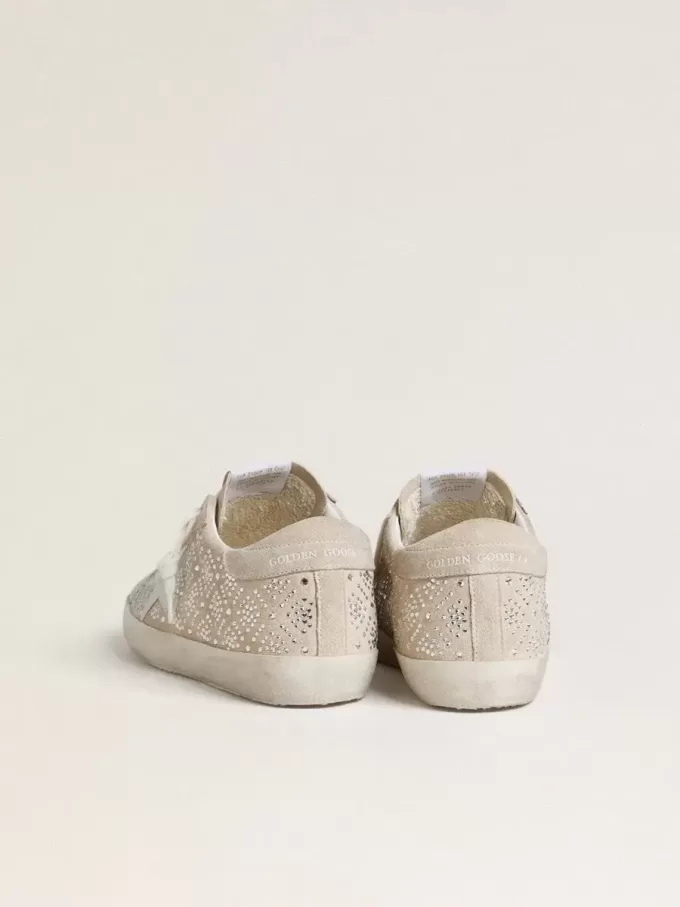 Damen-Super-Star LTD aus Wildleder mit Swarovski-Kristallen und eisgrauem Lederstern Damen-Super-Star LTD aus Wildleder mit Swarovski-Kristallen und eisgrauem Lederstern