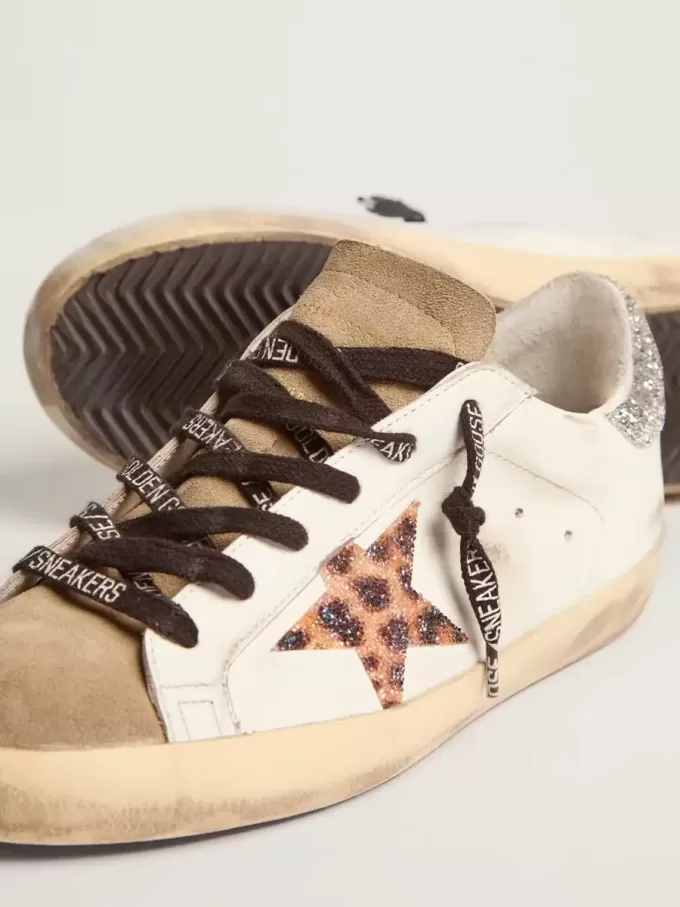 Damen-Super-Star LTD mit Leopardenmuster und Swarovski-Kristallstern