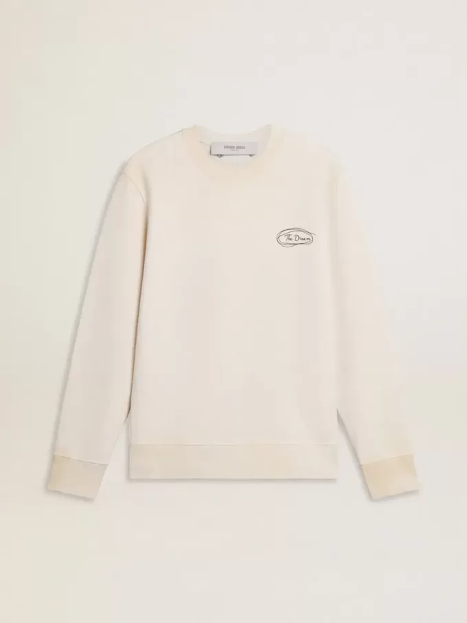 Damen-Sweatshirt in Used-Weiß mit Print