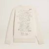 Damen-Sweatshirt in Used-Weiß mit Print