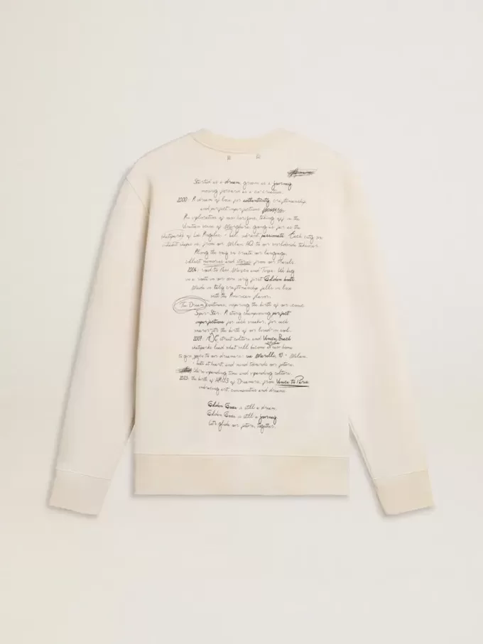 Damen-Sweatshirt in Used-Weiß mit Print