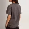 Damen-T-Shirt in Anthrazitgrau mit Kristallen