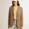 Damenblazer in Taubengrau mit doppelter Knopfleiste Damenblazer in Taubengrau mit doppelter Knopfleiste
