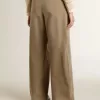 Damenhose aus Baumwolle in Khaki