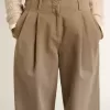 Damenhose aus Baumwolle in Khaki