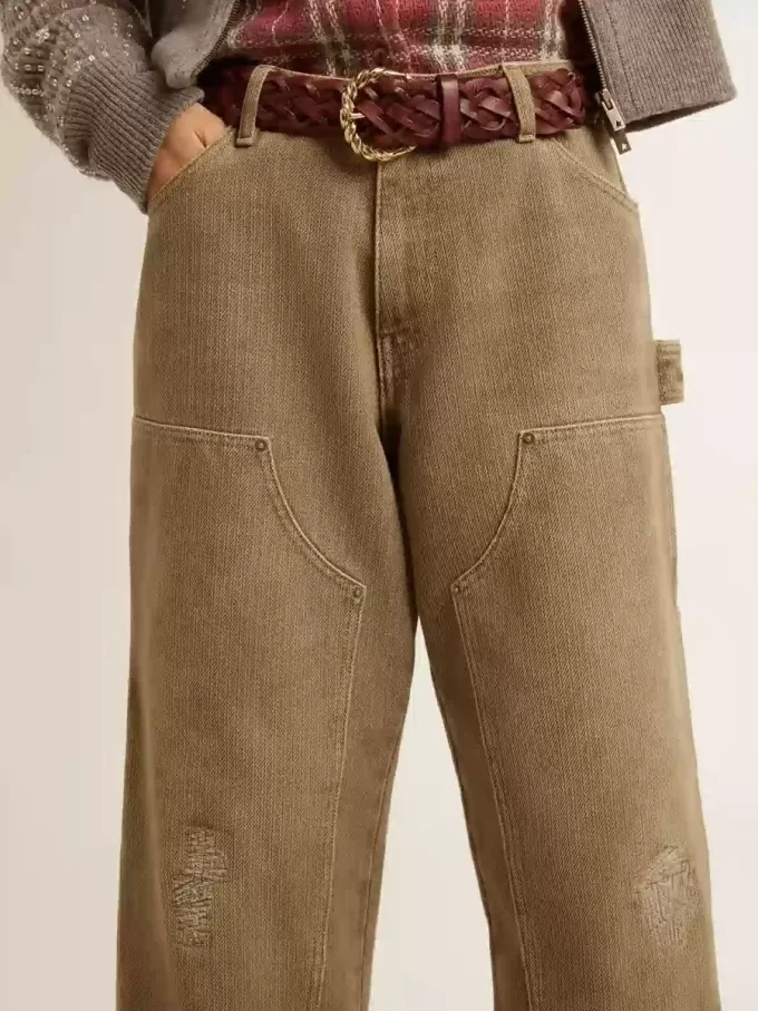 Damenhose aus Baumwolle mit Used-Look