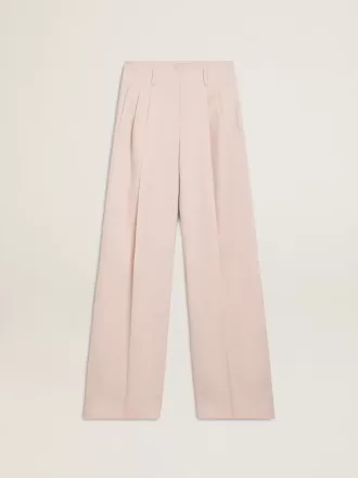 Damenhose aus rosa, maßgeschneidertem Wollstoff