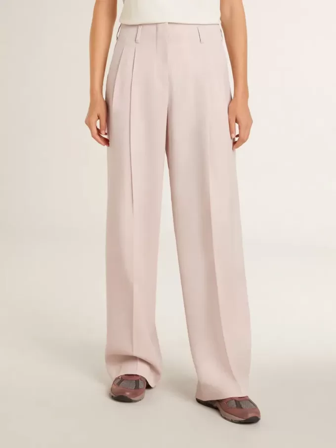 Damenhose aus rosa, maßgeschneidertem Wollstoff