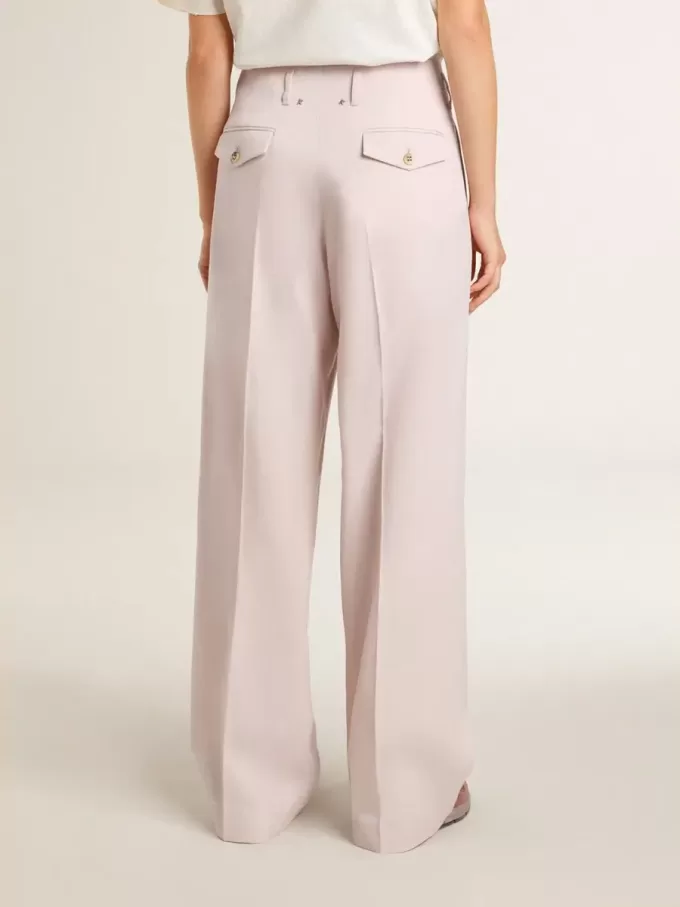 Damenhose aus rosa, maßgeschneidertem Wollstoff