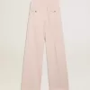 Damenhose aus rosa, maßgeschneidertem Wollstoff