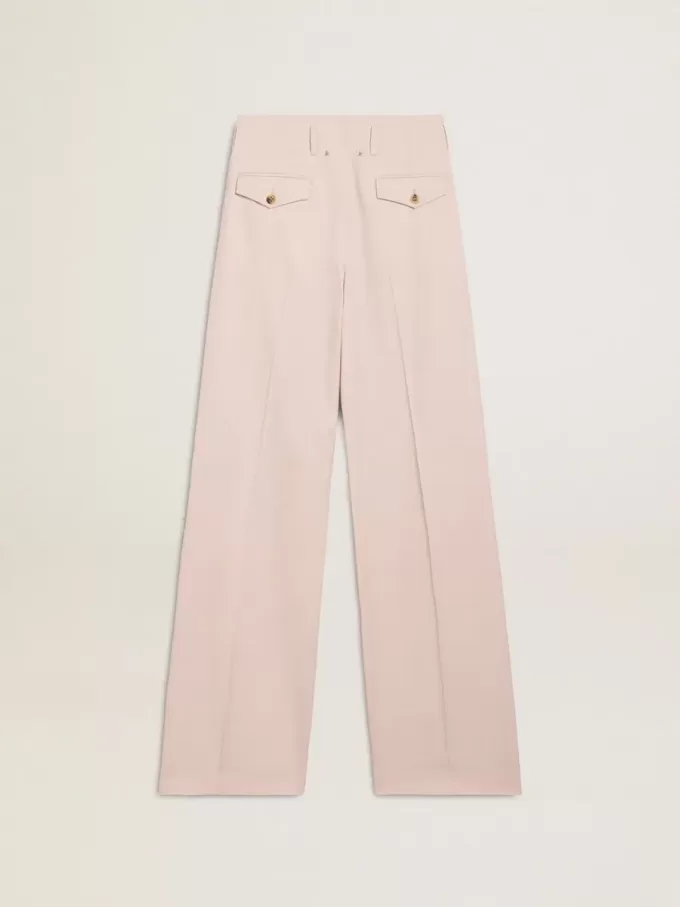 Damenhose aus rosa, maßgeschneidertem Wollstoff
