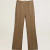 Damenhose aus taubengrauem, maßgeschneidertem Wollstoff