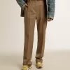 Damenhose aus taubengrauem, maßgeschneidertem Wollstoff