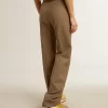 Damenhose aus taubengrauem, maßgeschneidertem Wollstoff