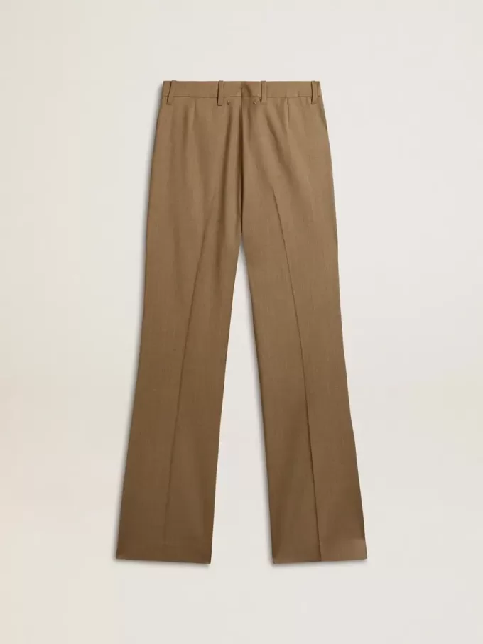 Damenhose aus taubengrauem, maßgeschneidertem Wollstoff
