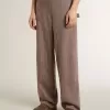 Damenhose aus Wollmischung in Hellbraun mit Mikro-Chevronmuster Damenhose aus Wollmischung in Hellbraun mit Mikro-Chevronmuster