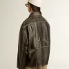 Damenjacke aus gealtertem braunem Nappaleder Damenjacke aus gealtertem braunem Nappaleder