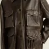 Damenjacke aus gealtertem braunem Nappaleder Damenjacke aus gealtertem braunem Nappaleder