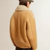 Damenjacke aus Schafsleder mit breitem Schaffellkragen