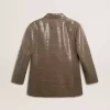 Damenjacke mit Hahnentrittmuster und durchgehender Paillettenstickerei Damenjacke mit Hahnentrittmuster und durchgehender Paillettenstickerei