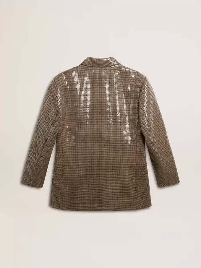 Damenjacke mit Hahnentrittmuster und durchgehender Paillettenstickerei Damenjacke mit Hahnentrittmuster und durchgehender Paillettenstickerei