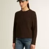 Damenpullover mit Rundhalsausschnitt aus Wollmischung mit goldenen Knöpfen Damenpullover mit Rundhalsausschnitt aus Wollmischung mit goldenen Knöpfen