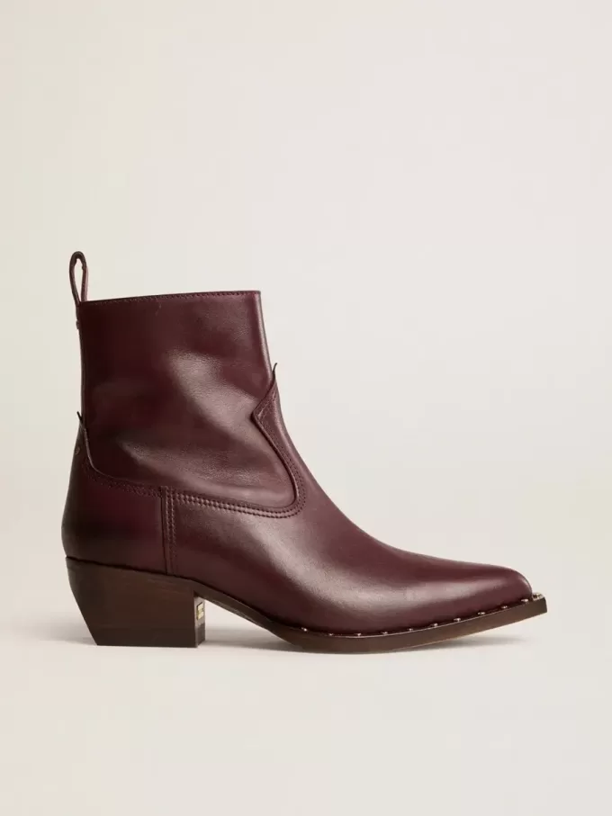 Damenstiefel Debbie aus burgunderrotem Leder Damenstiefel Debbie aus burgunderrotem Leder