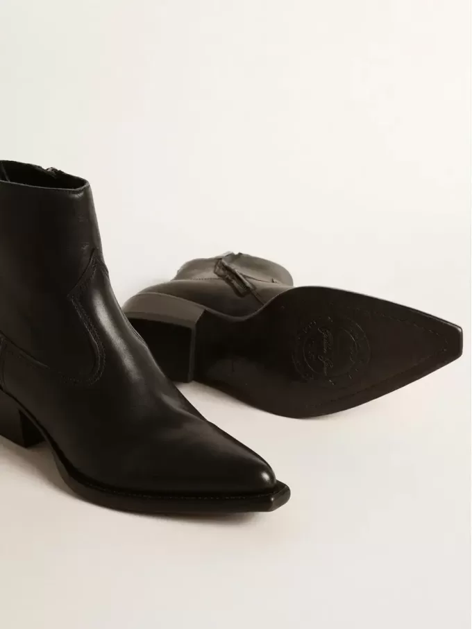 Damenstiefel Debbie aus schwarzem Leder Damenstiefel Debbie aus schwarzem Leder