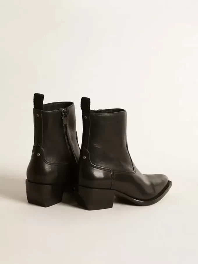 Damenstiefel Debbie aus schwarzem Leder Damenstiefel Debbie aus schwarzem Leder