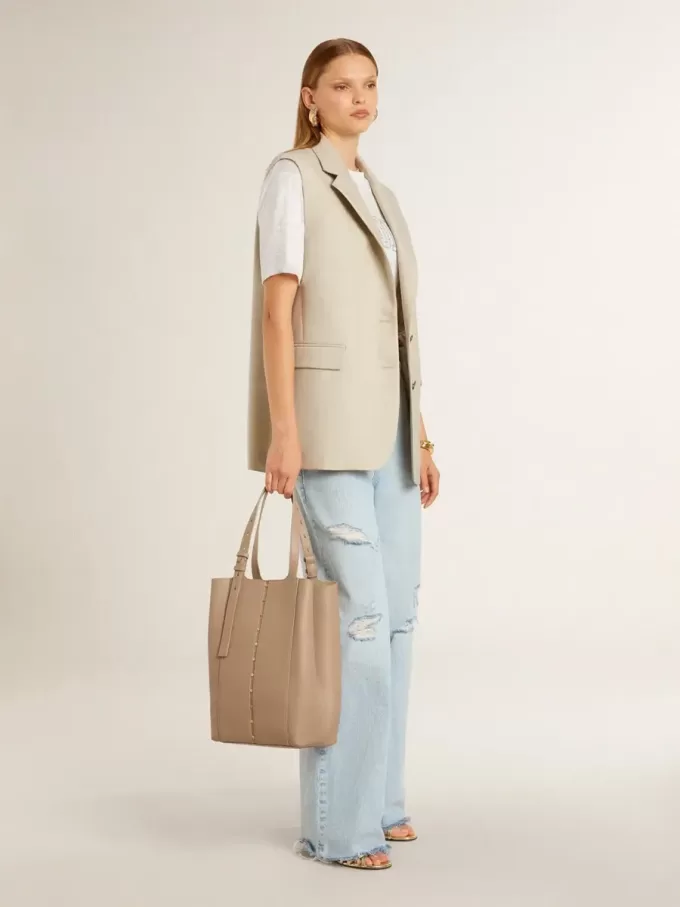Damenweste aus Wollmischung in Khaki Damenweste aus Wollmischung in Khaki
