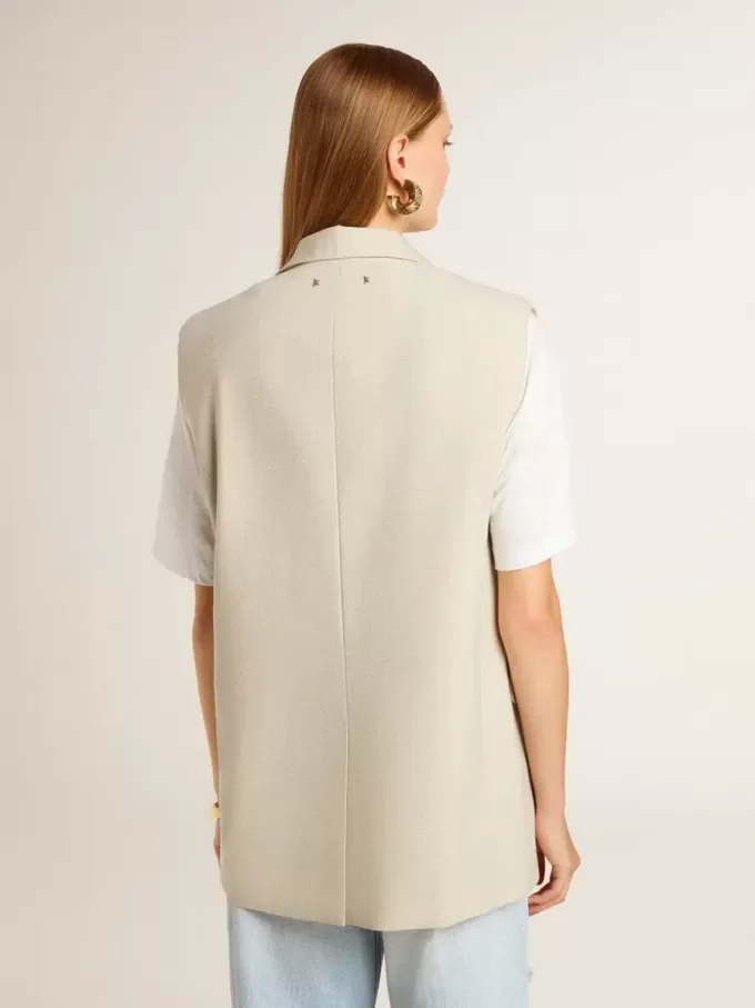 Damenweste aus Wollmischung in Khaki Damenweste aus Wollmischung in Khaki
