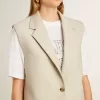 Damenweste aus Wollmischung in Khaki Damenweste aus Wollmischung in Khaki