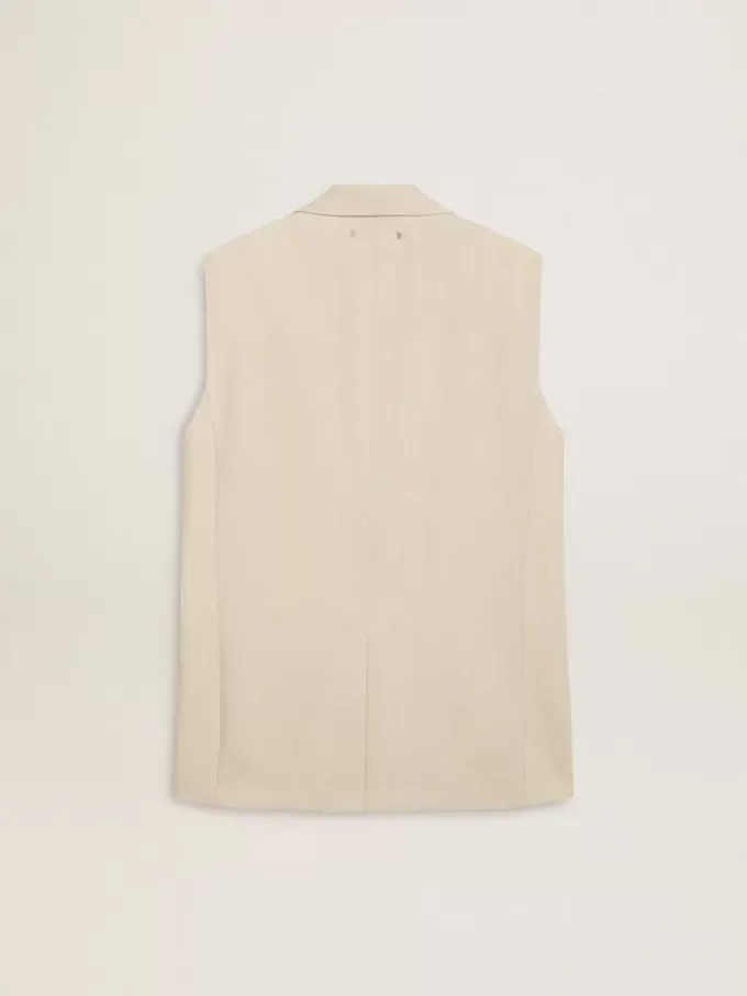Damenweste aus Wollmischung in Khaki Damenweste aus Wollmischung in Khaki