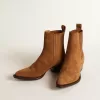 Debbie Stiefel aus braunem Wildleder