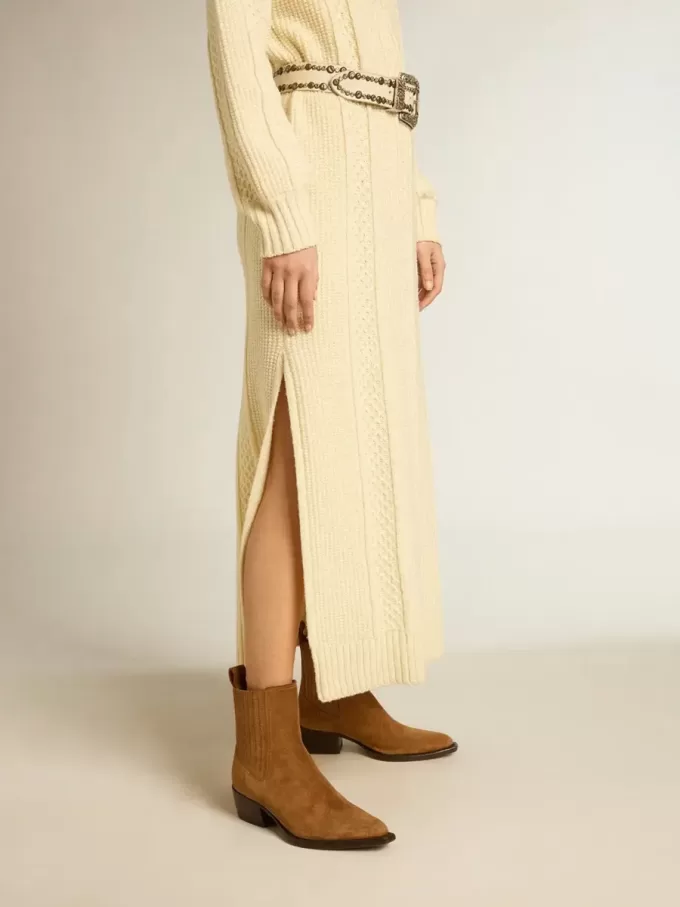Debbie Stiefel aus braunem Wildleder