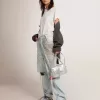 Distressed Regular-Fit-Damen-T-Shirt in Weiß Distressed Regular-Fit-Damen-T-Shirt in Weiß