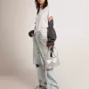 Distressed Slim-Fit-T-Shirt für Damen in Weiß
