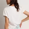 Distressed Slim-Fit-T-Shirt für Damen in Weiß