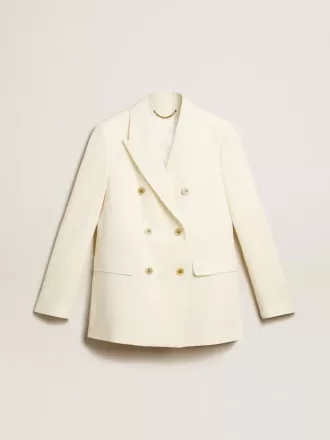 Doppelreihiger Blazer für Damen in Antikweiß