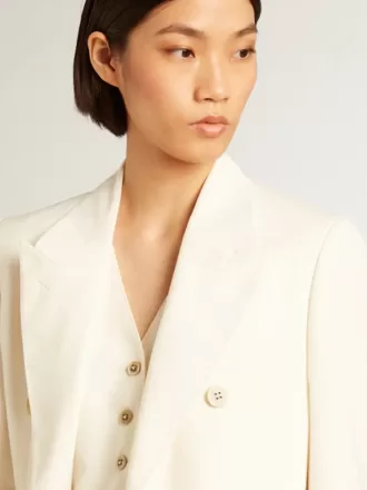 Doppelreihiger Blazer für Damen in Antikweiß