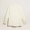 Doppelreihiger Blazer für Damen in Antikweiß