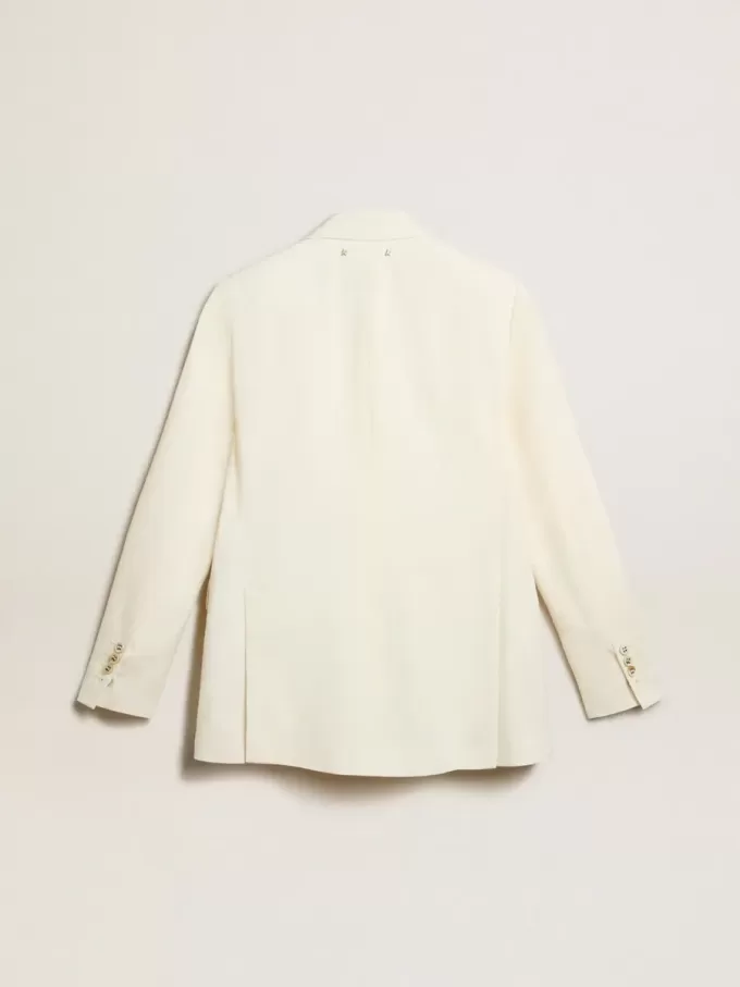 Doppelreihiger Blazer für Damen in Antikweiß