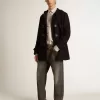 Dunkelblauer Dufflecoat aus Wolle mit Kapuze und Knebelverschluss Dunkelblauer Dufflecoat aus Wolle mit Kapuze und Knebelverschluss