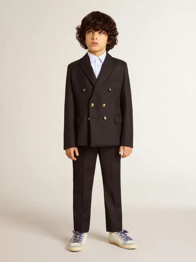 Dunkelblauer Zweireiher-Blazer für Jungen