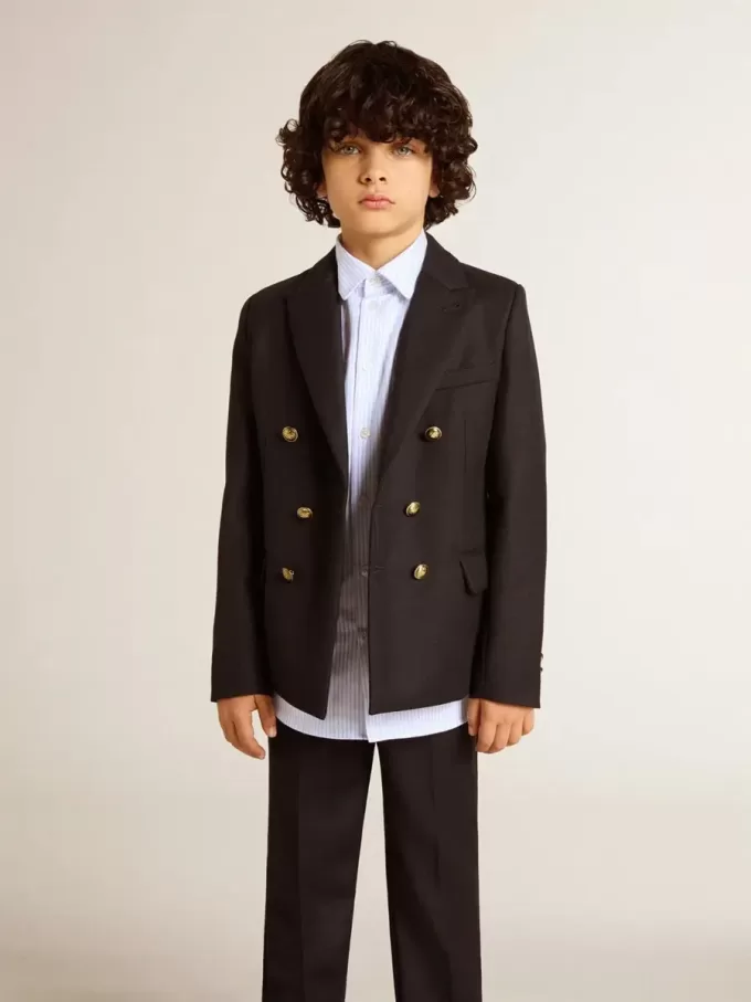 Dunkelblauer Zweireiher-Blazer für Jungen