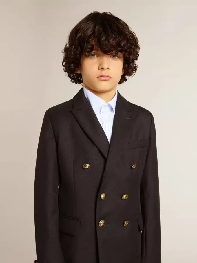 Dunkelblauer Zweireiher-Blazer für Jungen